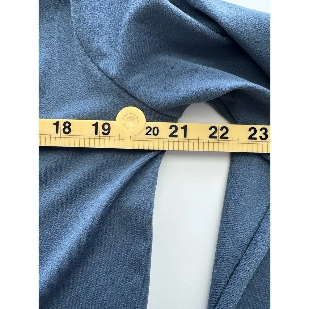 NWT Banana Republic Blue Cowl Neck Long Sleeve Stretch Size M Basic - Picture 6 of 6